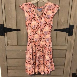 Lil floral summer sheer dress size 0 cap sleeves